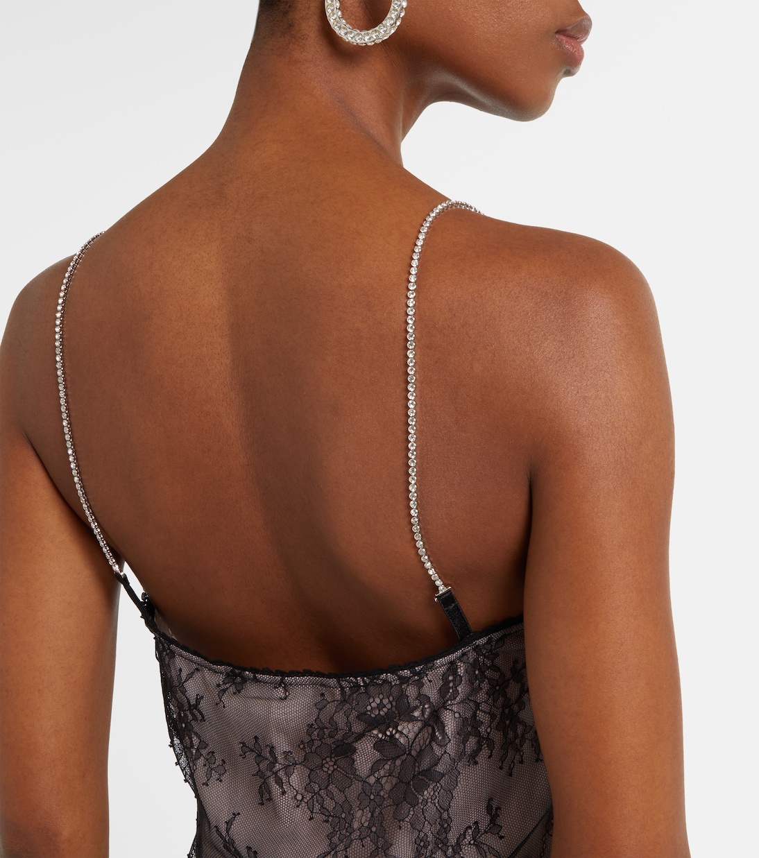 Vestido midi Rebrodé de encaje | Blumarine
