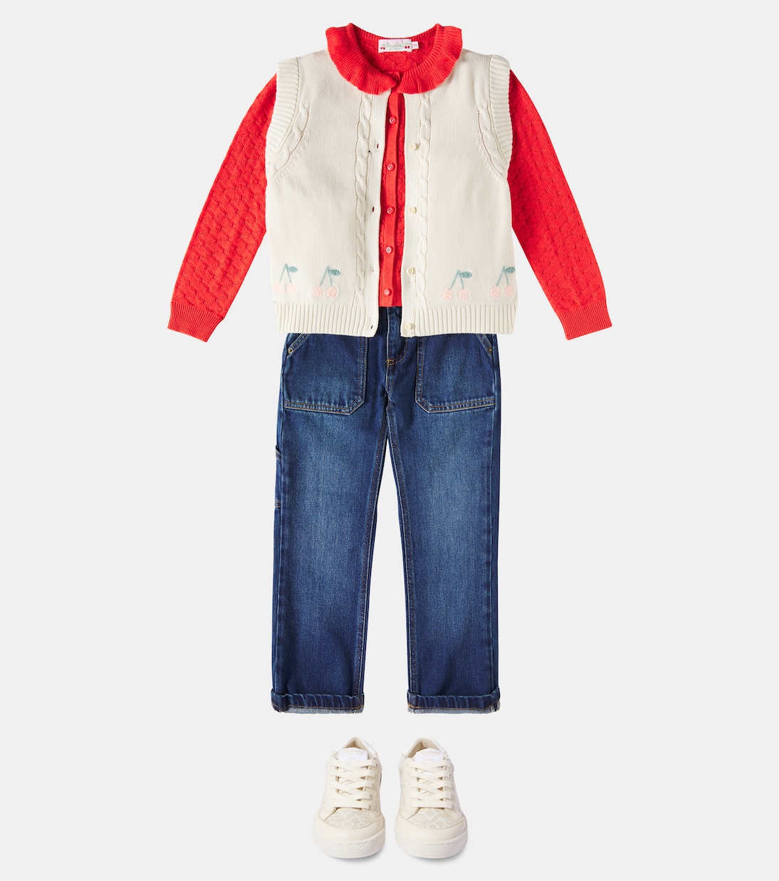 Veste sans manches Erini brodée en coton | Bonpoint