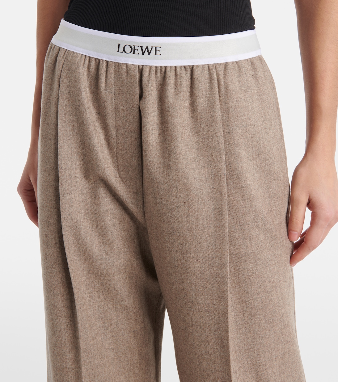 Weite Hose aus Wolle und Kaschmir | Loewe