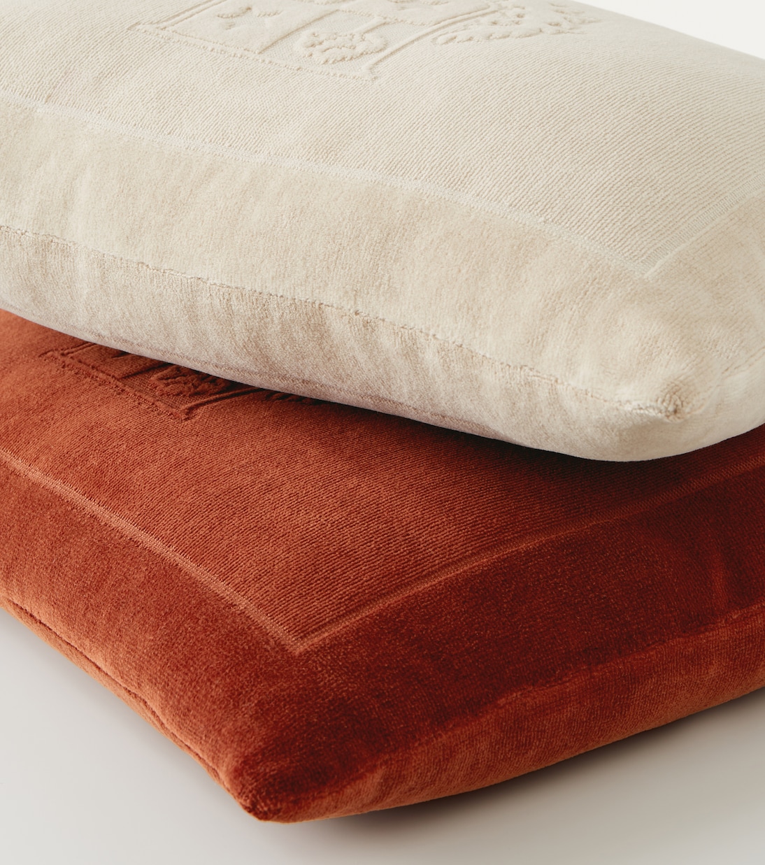 Crest cotton velour and terry cushion | Loro Piana
