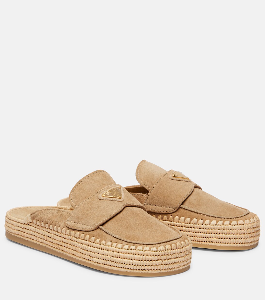 Suede espadrille mules | Prada