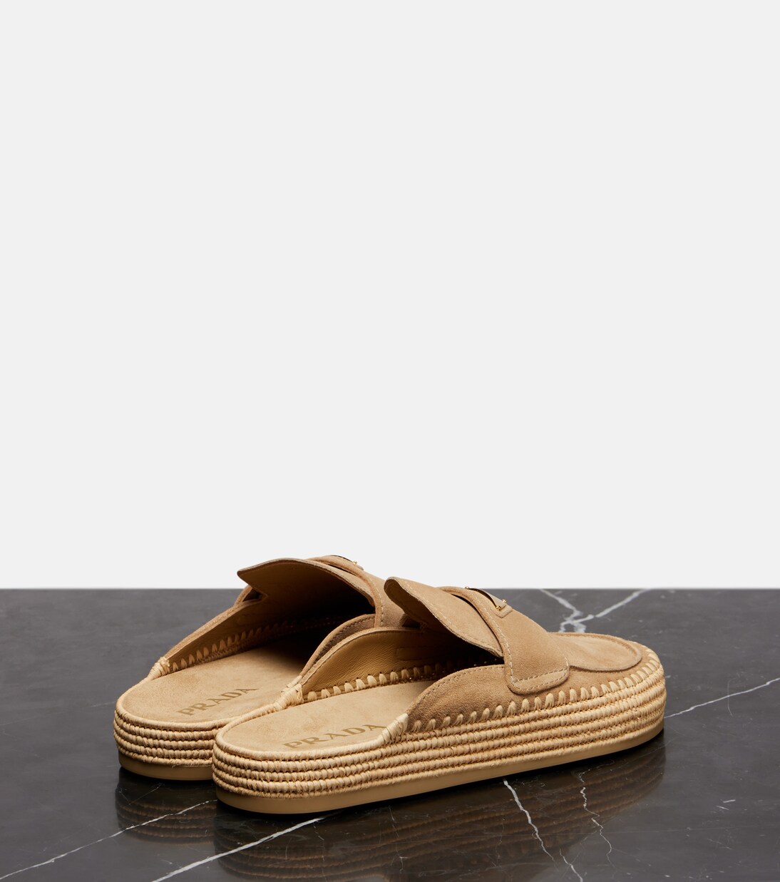 Suede espadrille mules | Prada