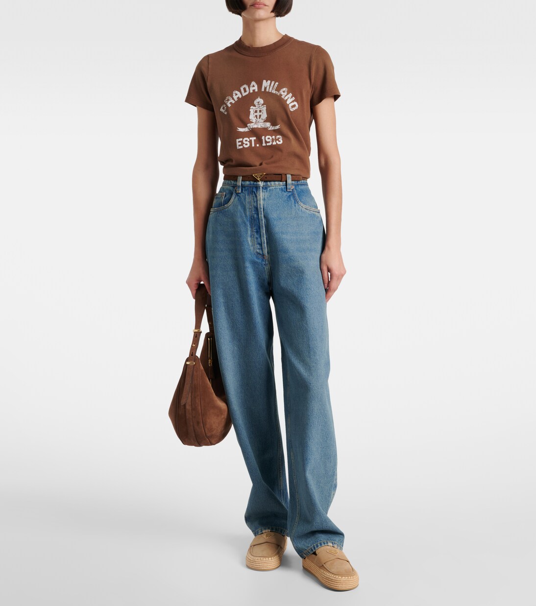 Suede espadrille mules | Prada