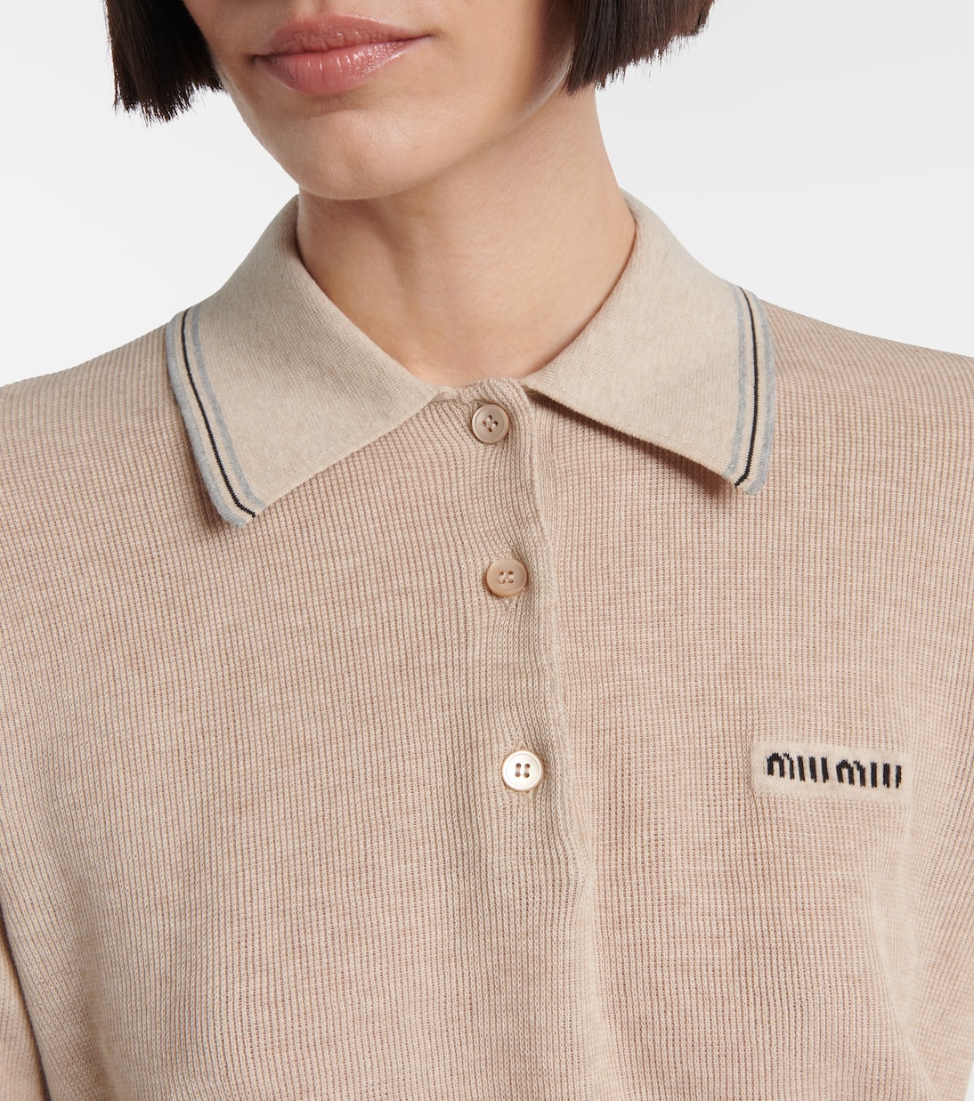 Polopullover aus einem Baumwollgemisch | Miu Miu