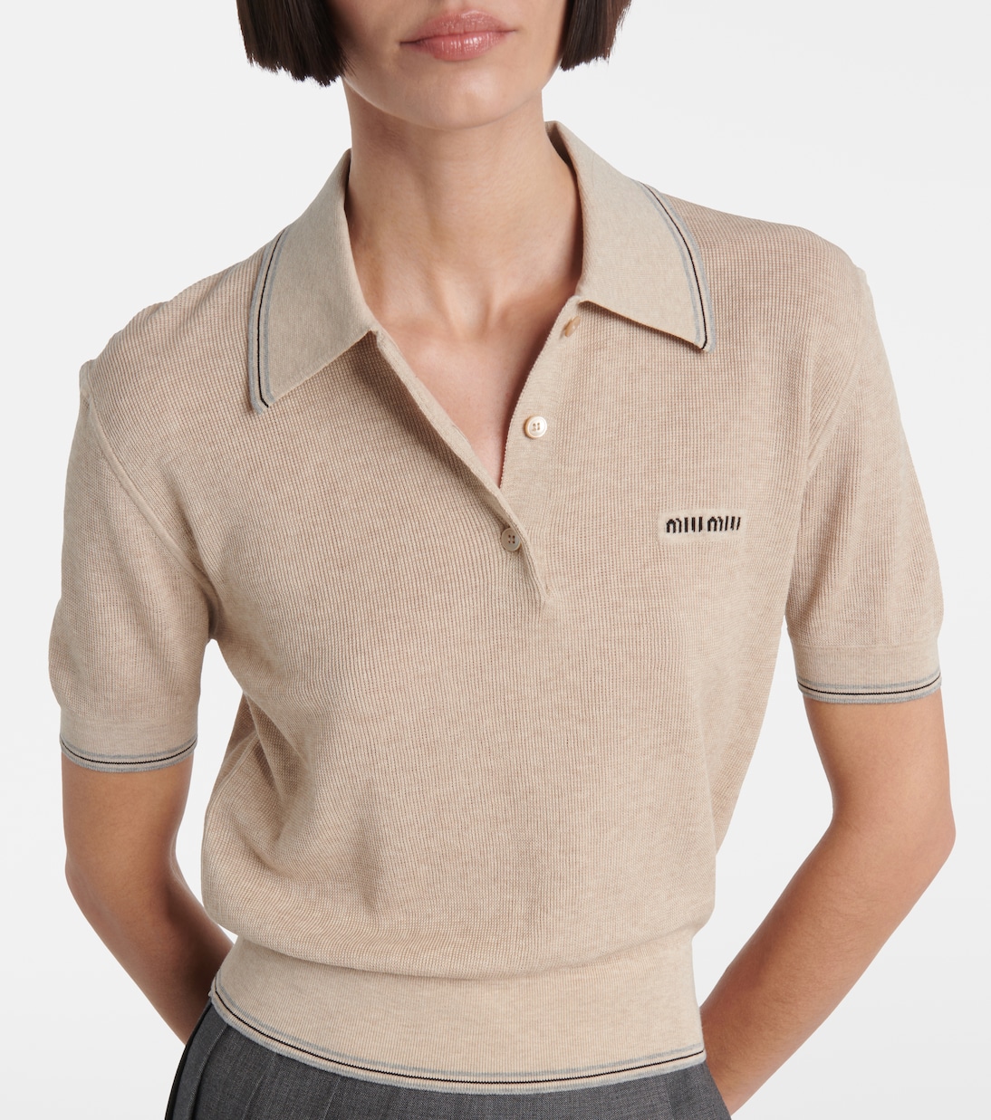 Polopullover aus einem Baumwollgemisch | Miu Miu