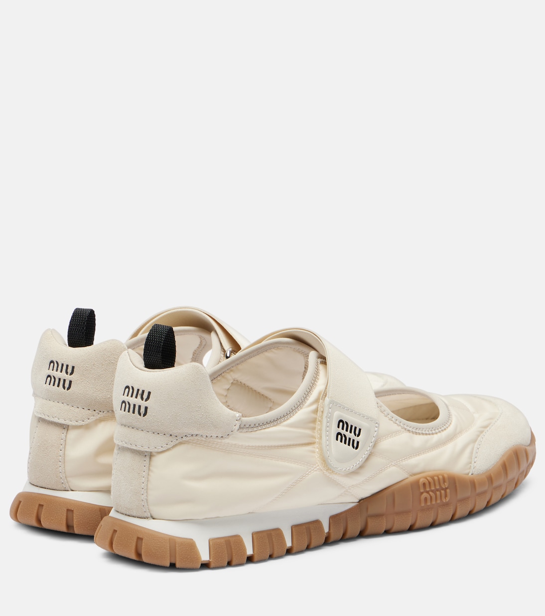 Mary-Jane-Ballerinas Tyre mit Veloursleder | Miu Miu