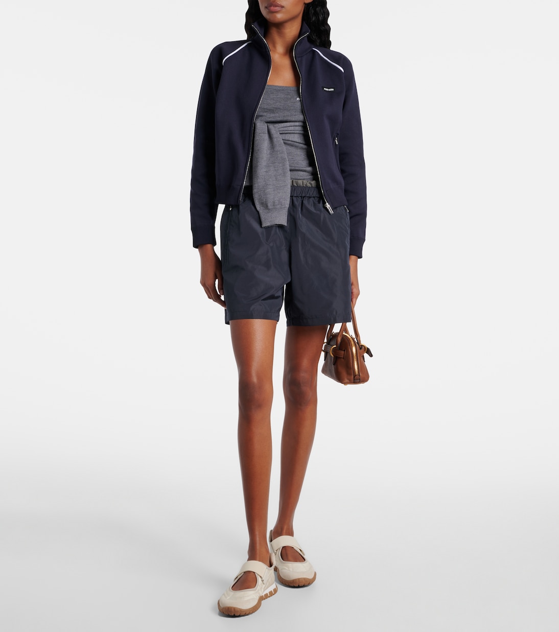 Mary-Jane-Ballerinas Tyre mit Veloursleder | Miu Miu