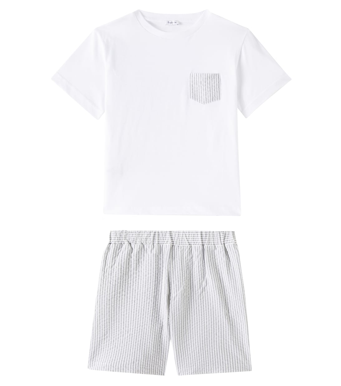 Striped cotton T-shirt and Bermuda shorts set | Il Gufo