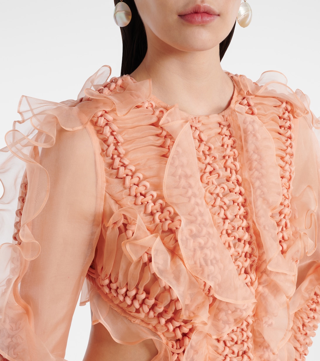 Abito lungo Balance in organza di seta | Zimmermann