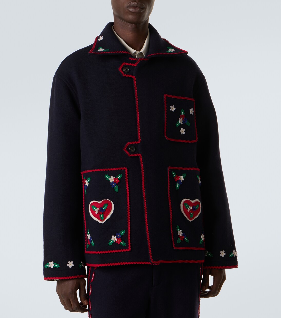 Carroll embroidered wool jacket | Bode