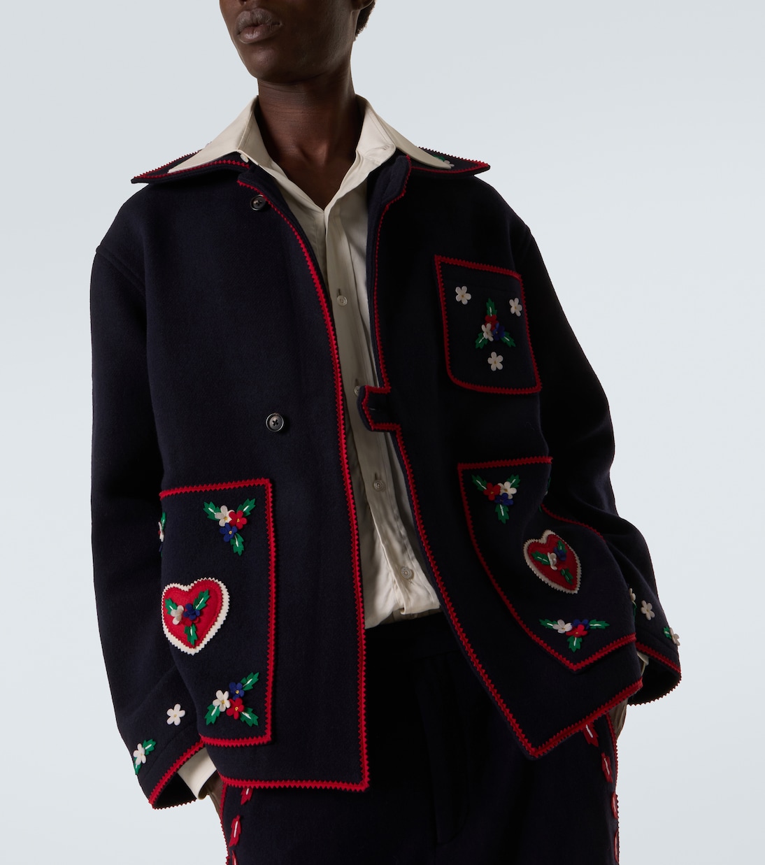Carroll embroidered wool jacket | Bode