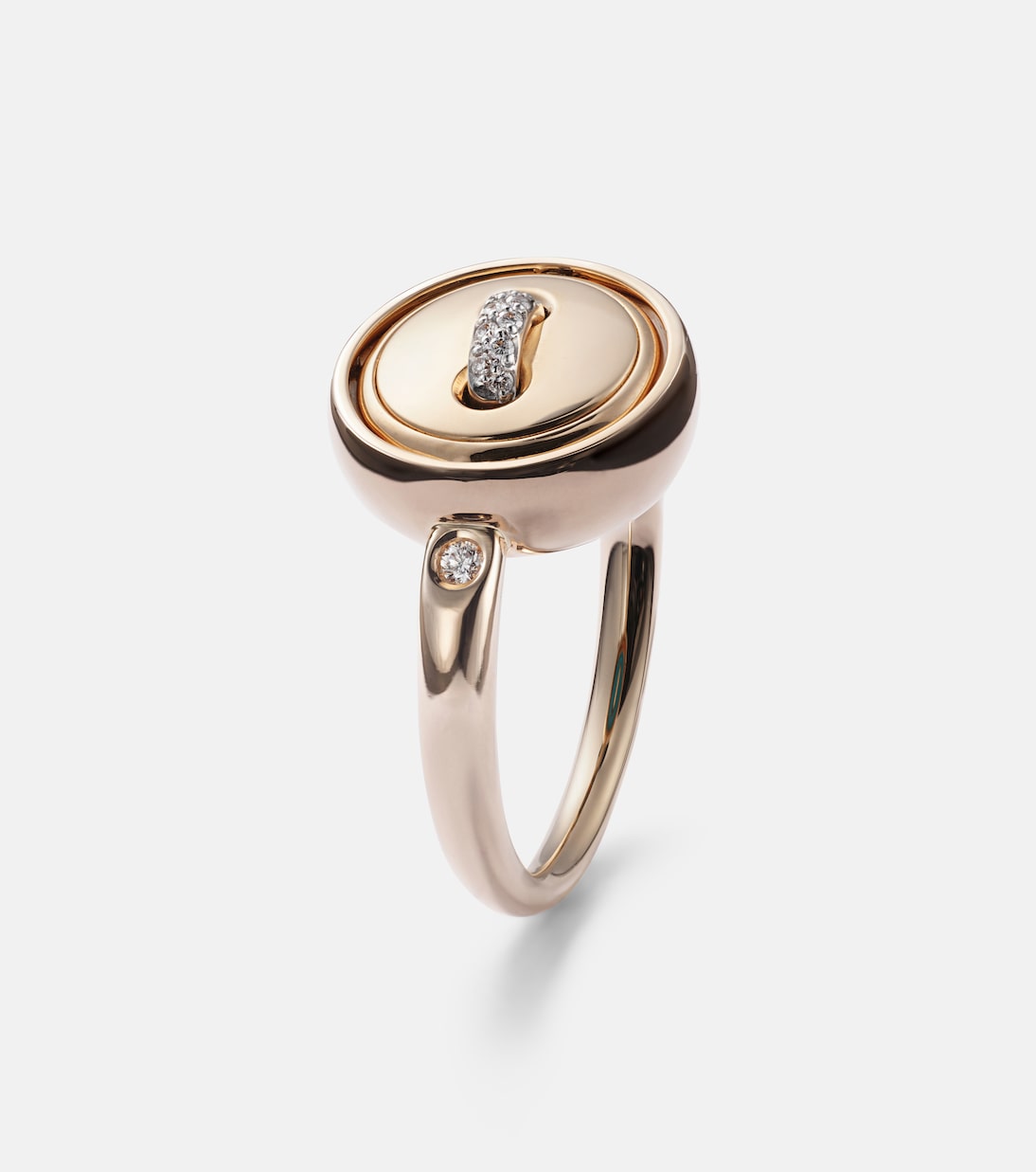 Pom Pom Dot 18k rose gold ring with turquoise and diamonds | Pomellato