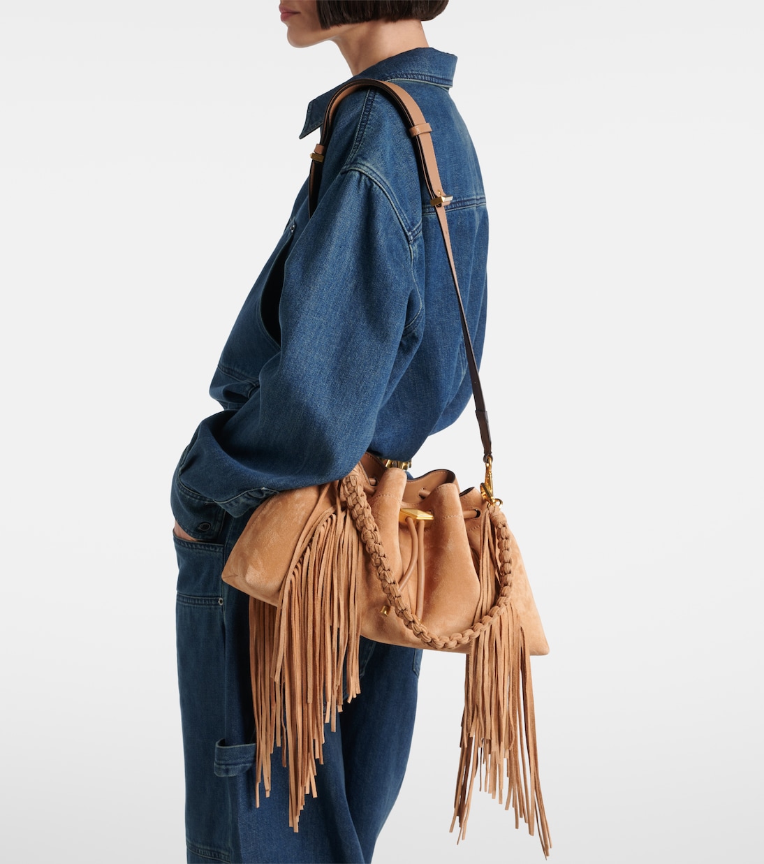 Bon Bon Medium fringed suede shoulder bag | Jimmy Choo