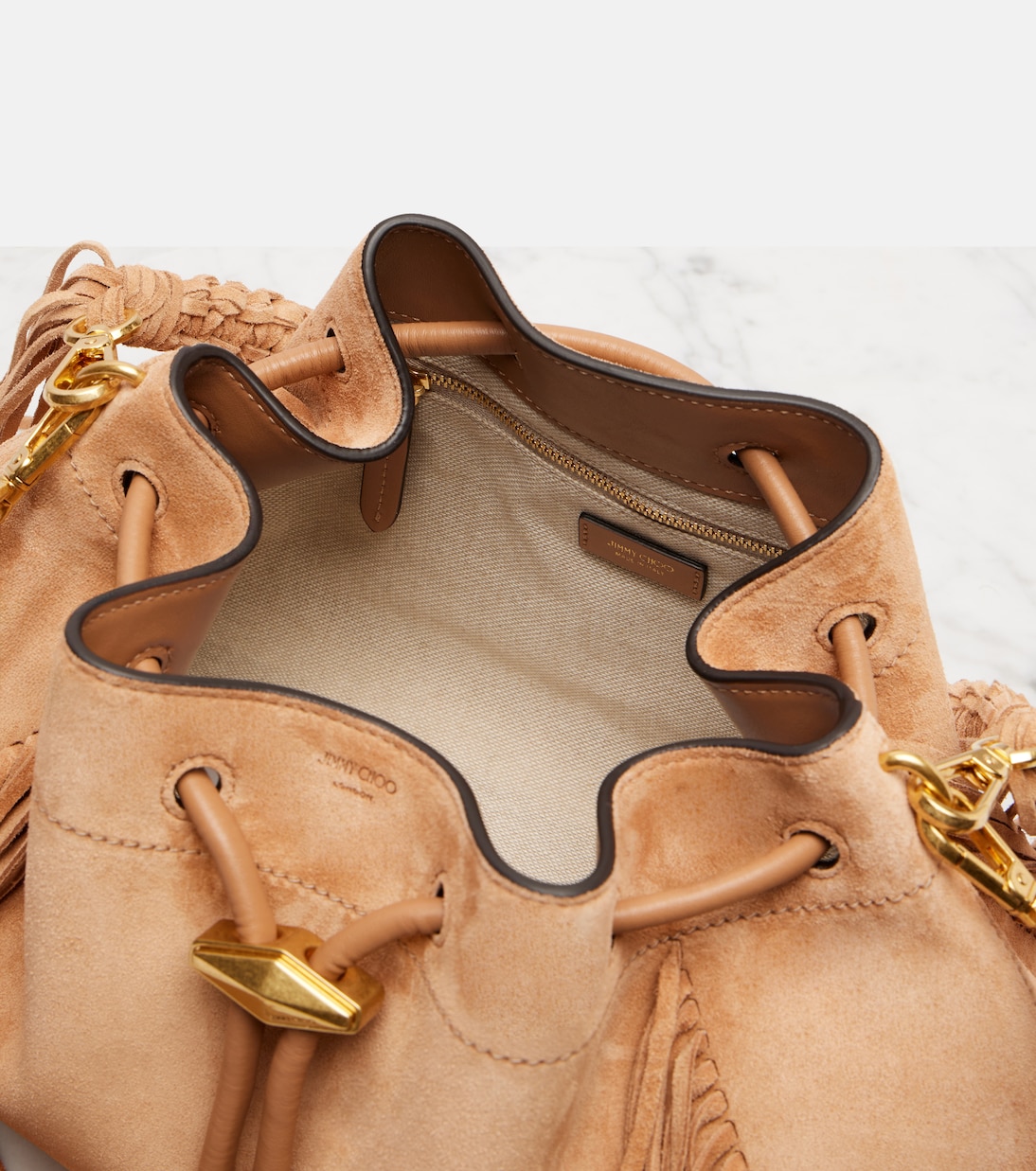 Bon Bon Medium fringed suede shoulder bag | Jimmy Choo