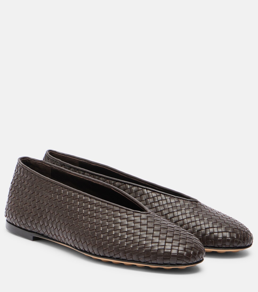 Rosa Intrecciato leather ballet flats | Bottega Veneta