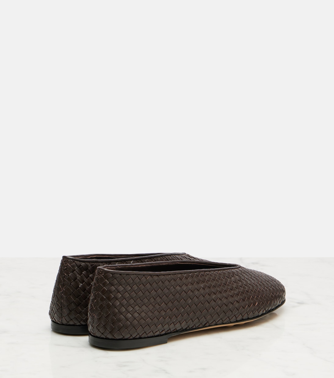 Rosa Intrecciato leather ballet flats | Bottega Veneta