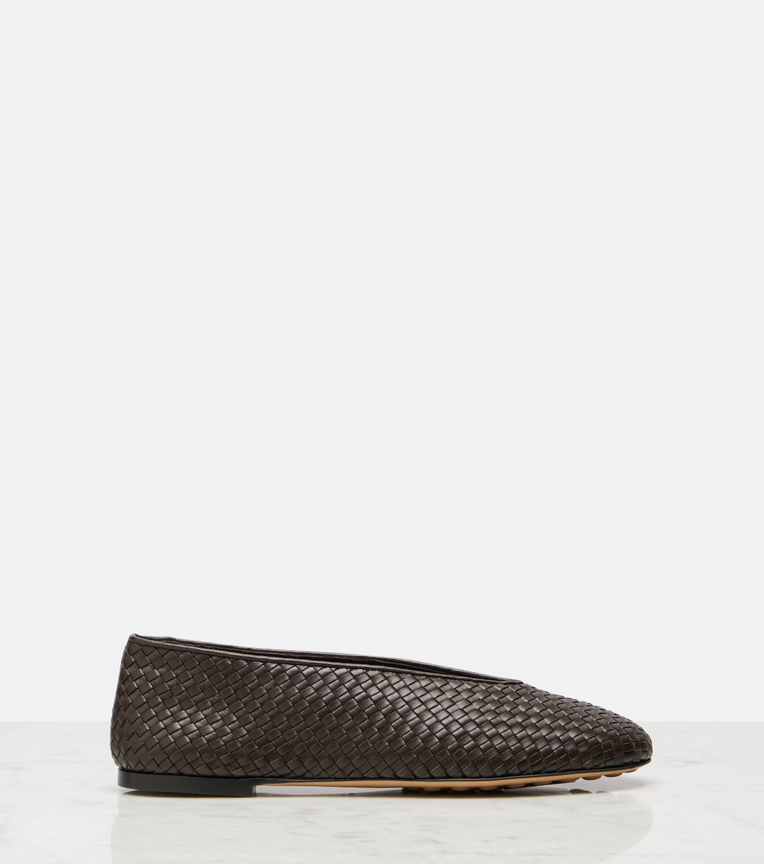 Rosa Intrecciato leather ballet flats | Bottega Veneta