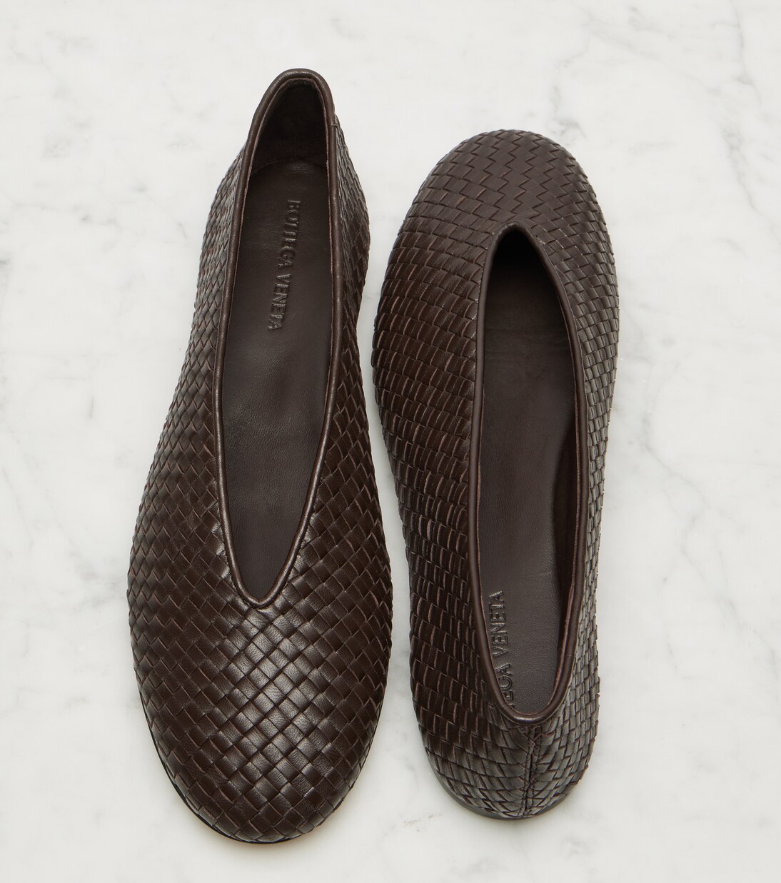Rosa Intrecciato leather ballet flats | Bottega Veneta