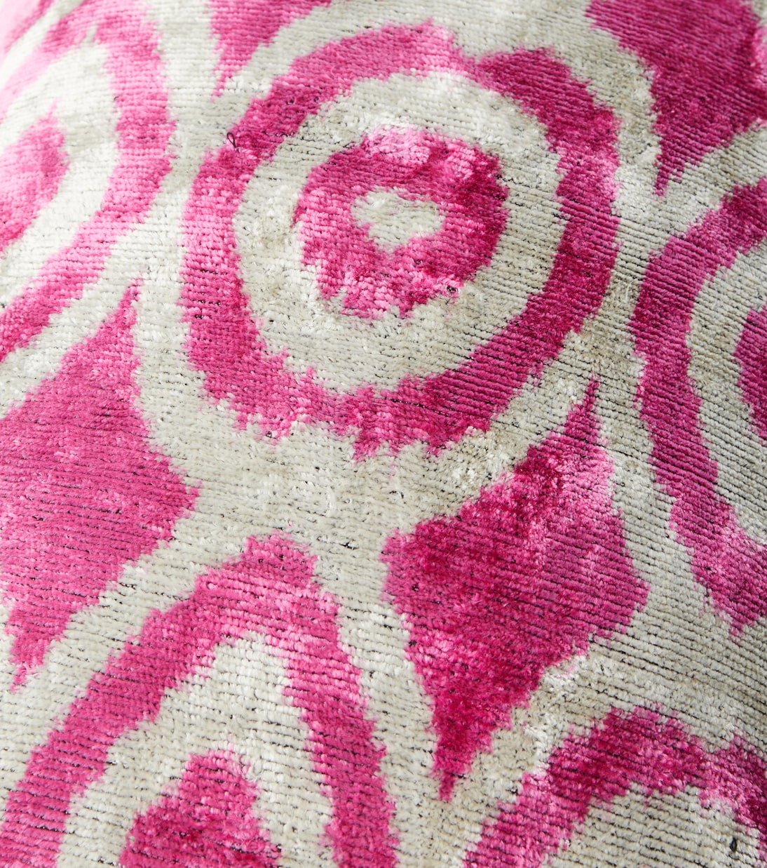 Printed silk and cotton velvet cushion | Les-Ottomans