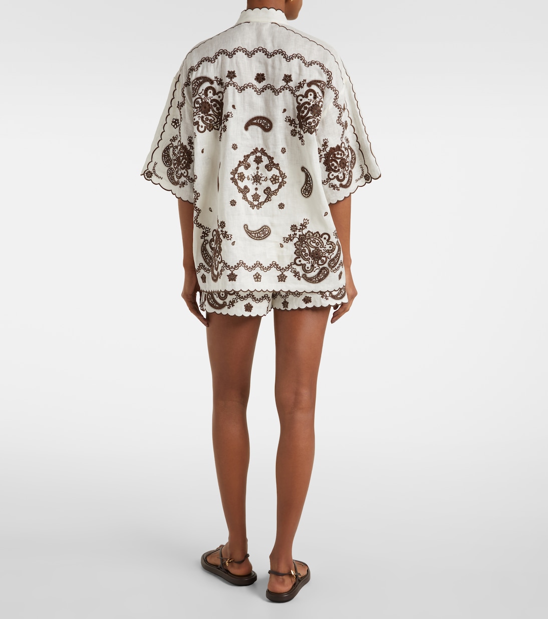 Camicia Ascension in lino con ricamo | Zimmermann