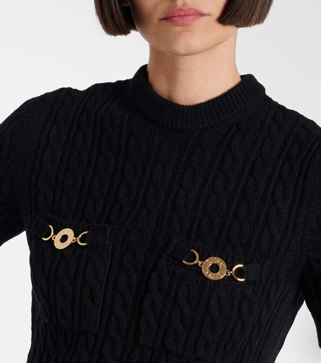 Cable-knit wool and cashmere minidress | Patou