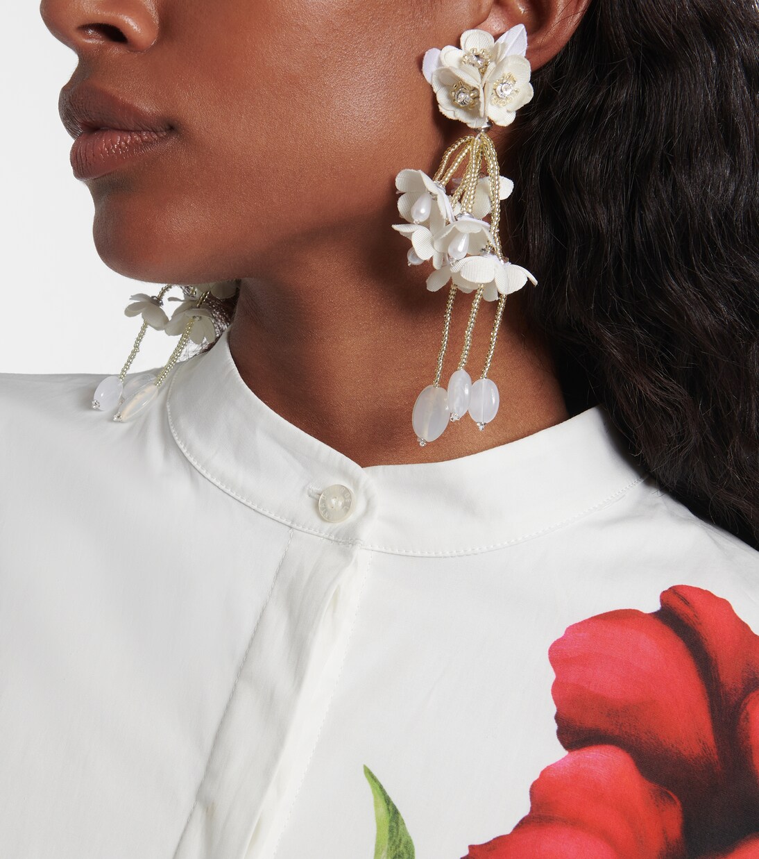 Pendientes con cuentas florales | Oscar de la Renta