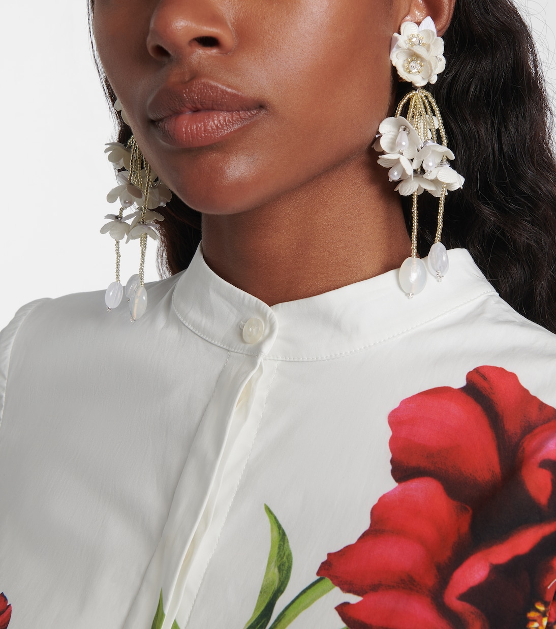 Pendientes con cuentas florales | Oscar de la Renta