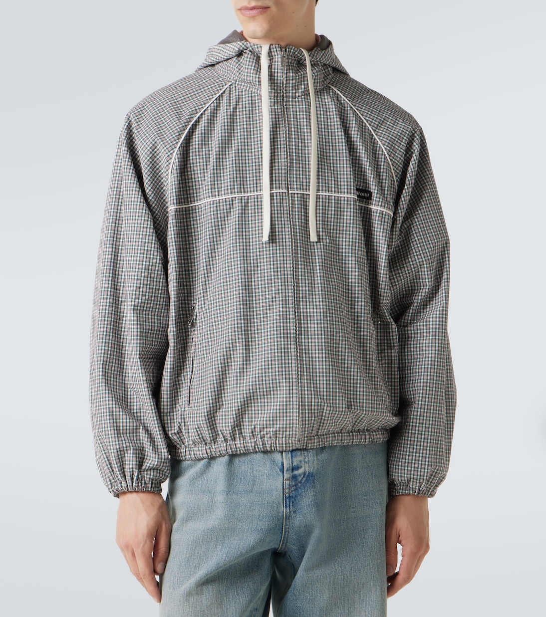 Checked technical jacket | Miu Miu