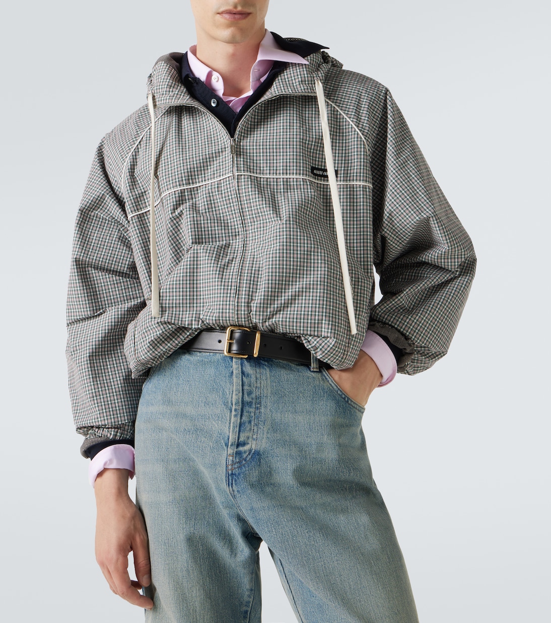 Checked technical jacket | Miu Miu