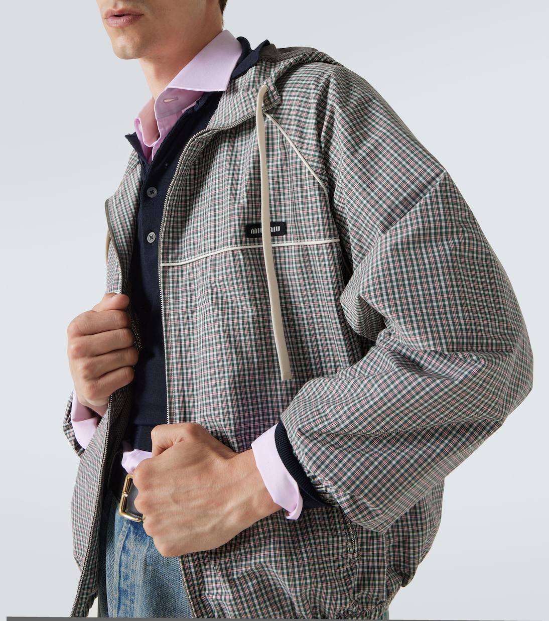 Checked technical jacket | Miu Miu