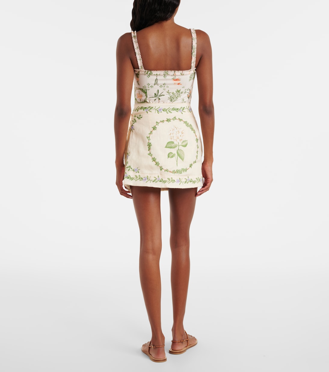 Luna floral linen beach cover-up | Agua by Agua Bendita