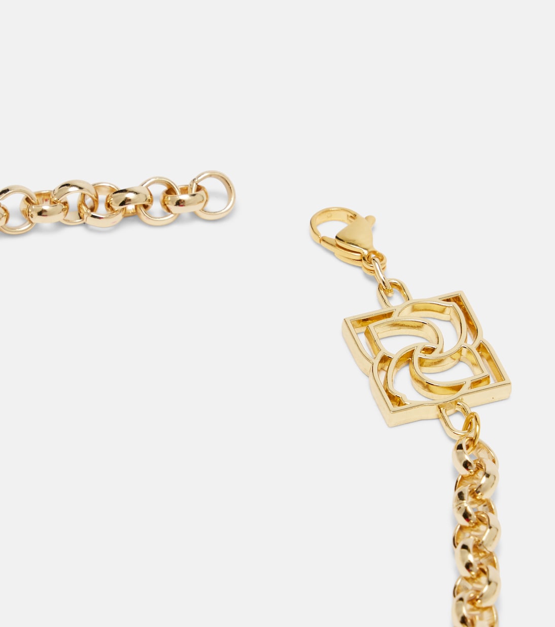 Crochet floral-appliqué gold-plated necklace | Magda Butrym