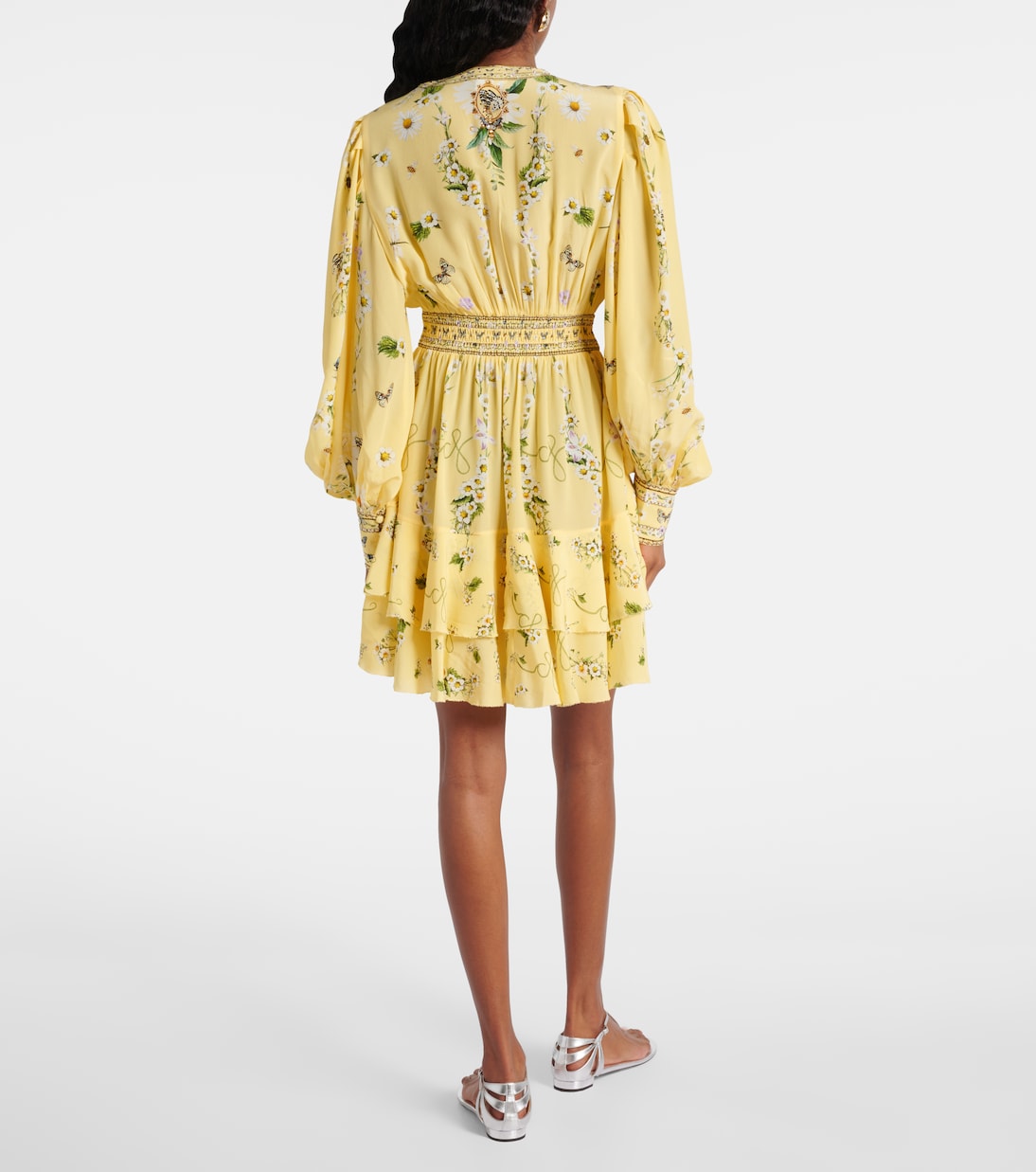 Abito corto Daisy Chains in seta | Camilla