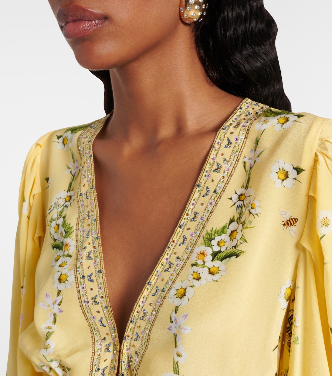 Abito corto Daisy Chains in seta | Camilla