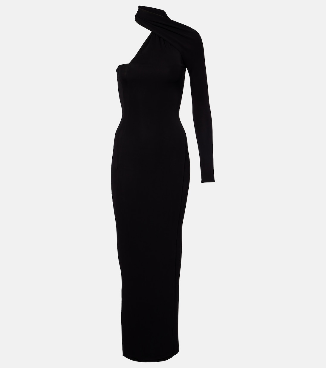 One-shoulder crêpe maxi dress | Courrèges