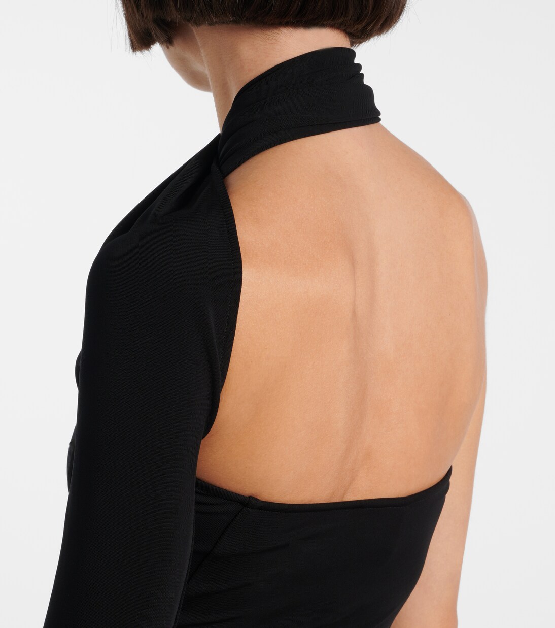 One-shoulder crêpe maxi dress | Courrèges