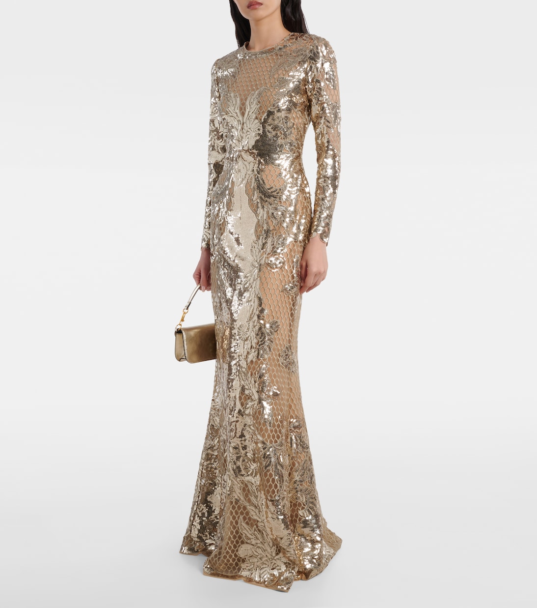Vestido de fiesta de tul bordado con lentejuelas | Elie Saab