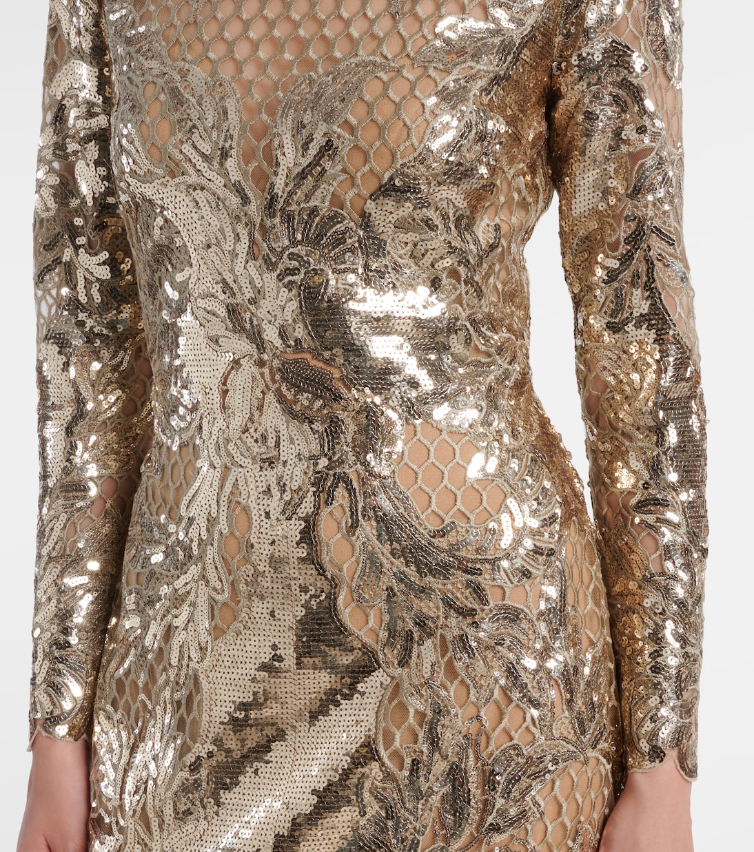 Vestido de fiesta de tul bordado con lentejuelas | Elie Saab