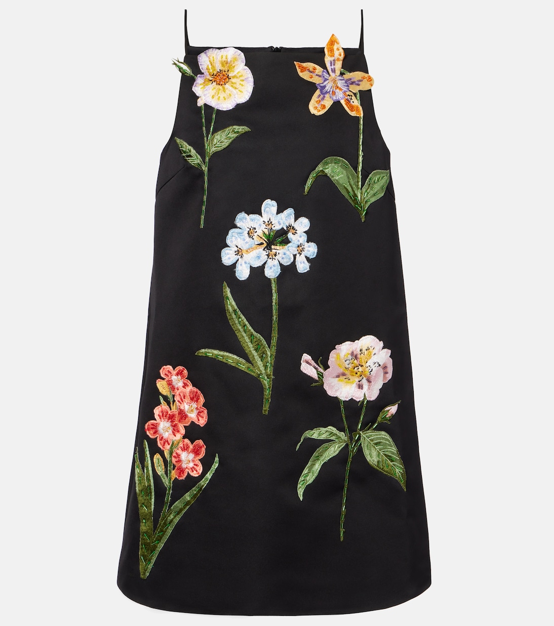 Vestido corto Leia con aplique floral | Leo Lin