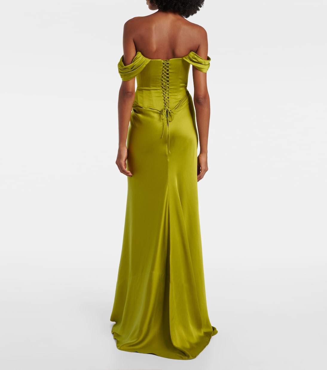 Paloma embellished satin bustier gown | Clio Peppiatt