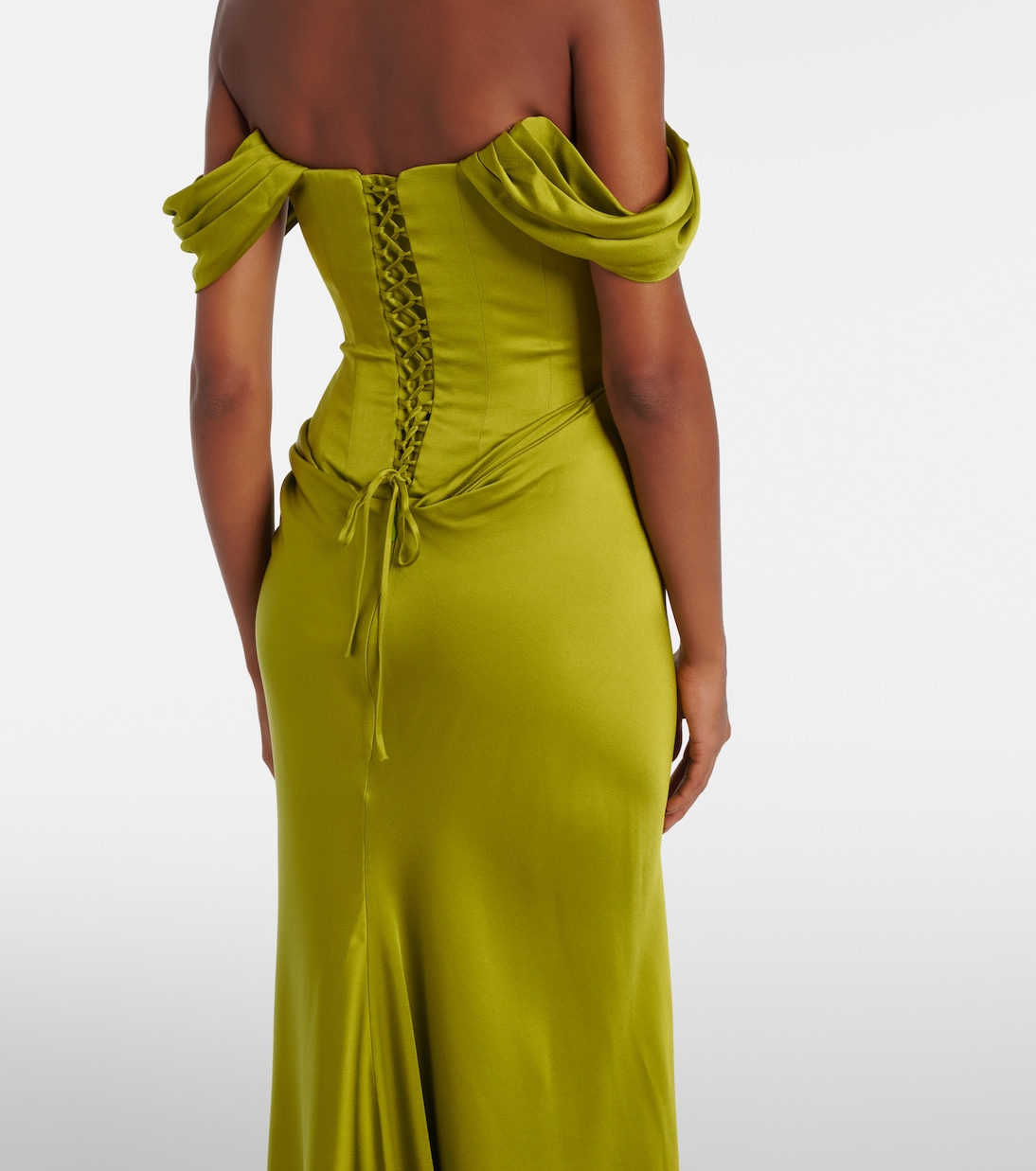 Paloma embellished satin bustier gown | Clio Peppiatt