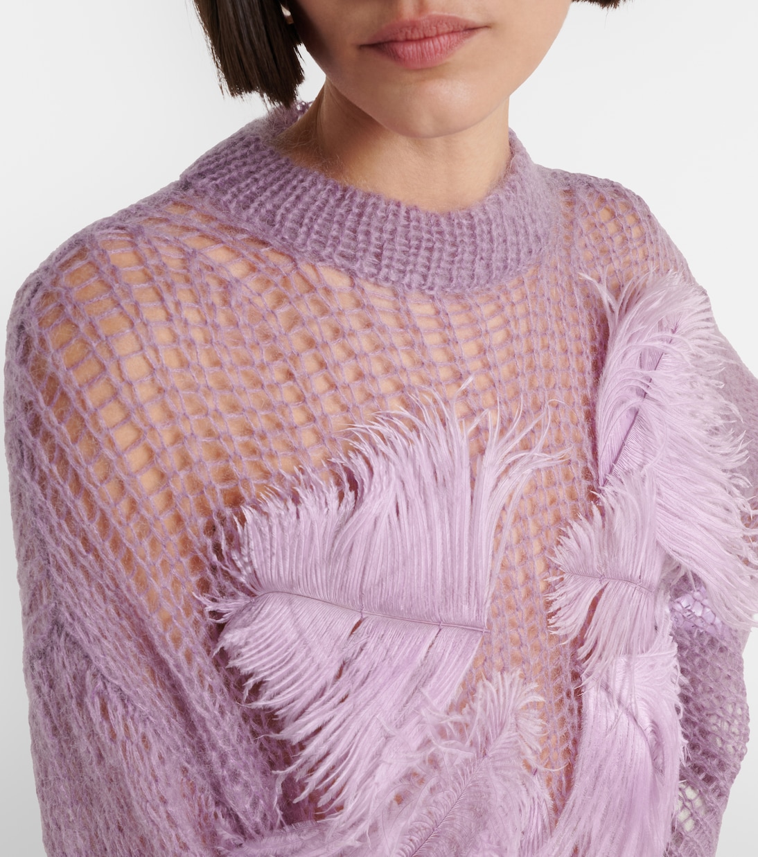 Pull en mohair mélangé à plumes | The Attico