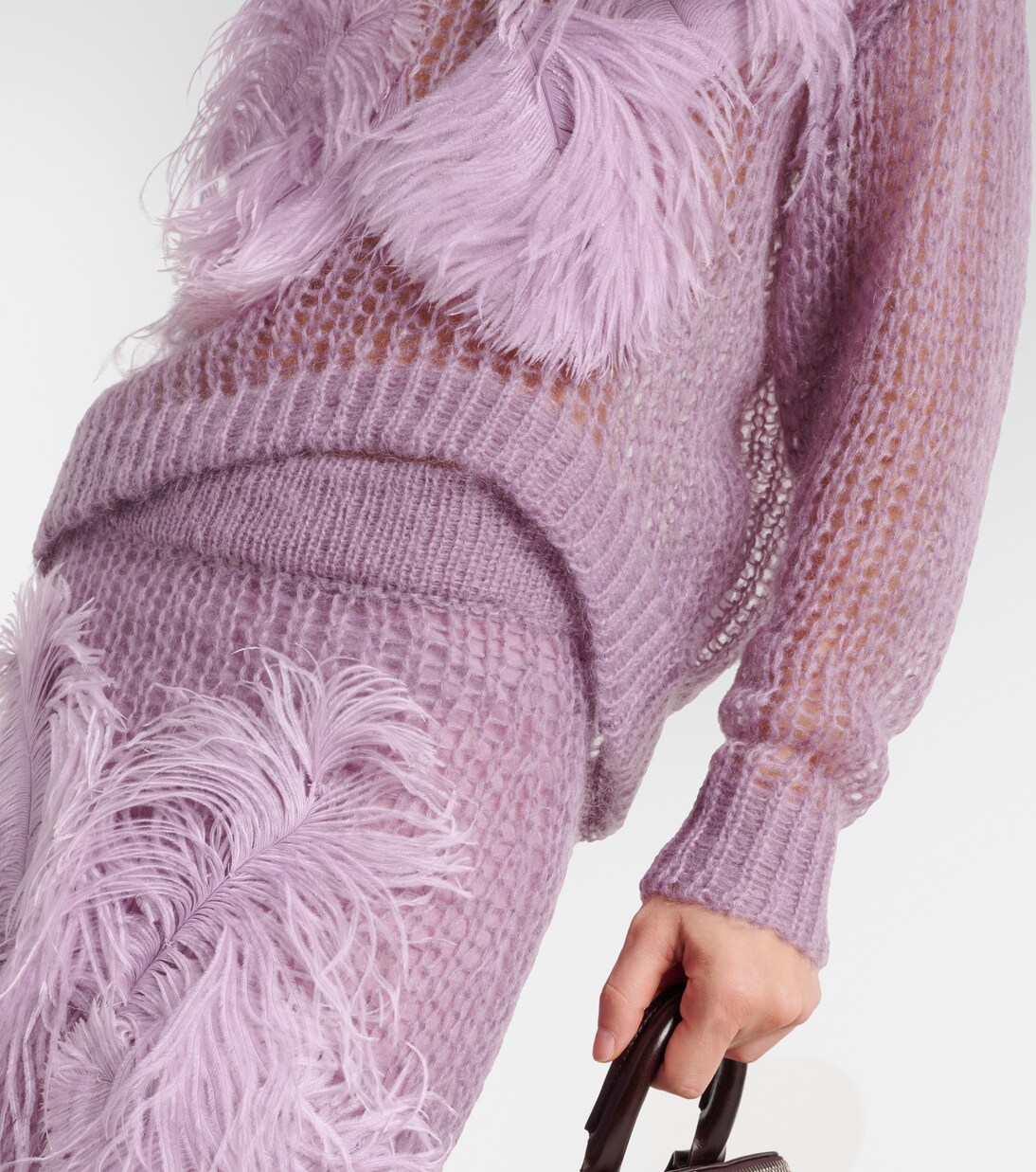 Pull en mohair mélangé à plumes | The Attico