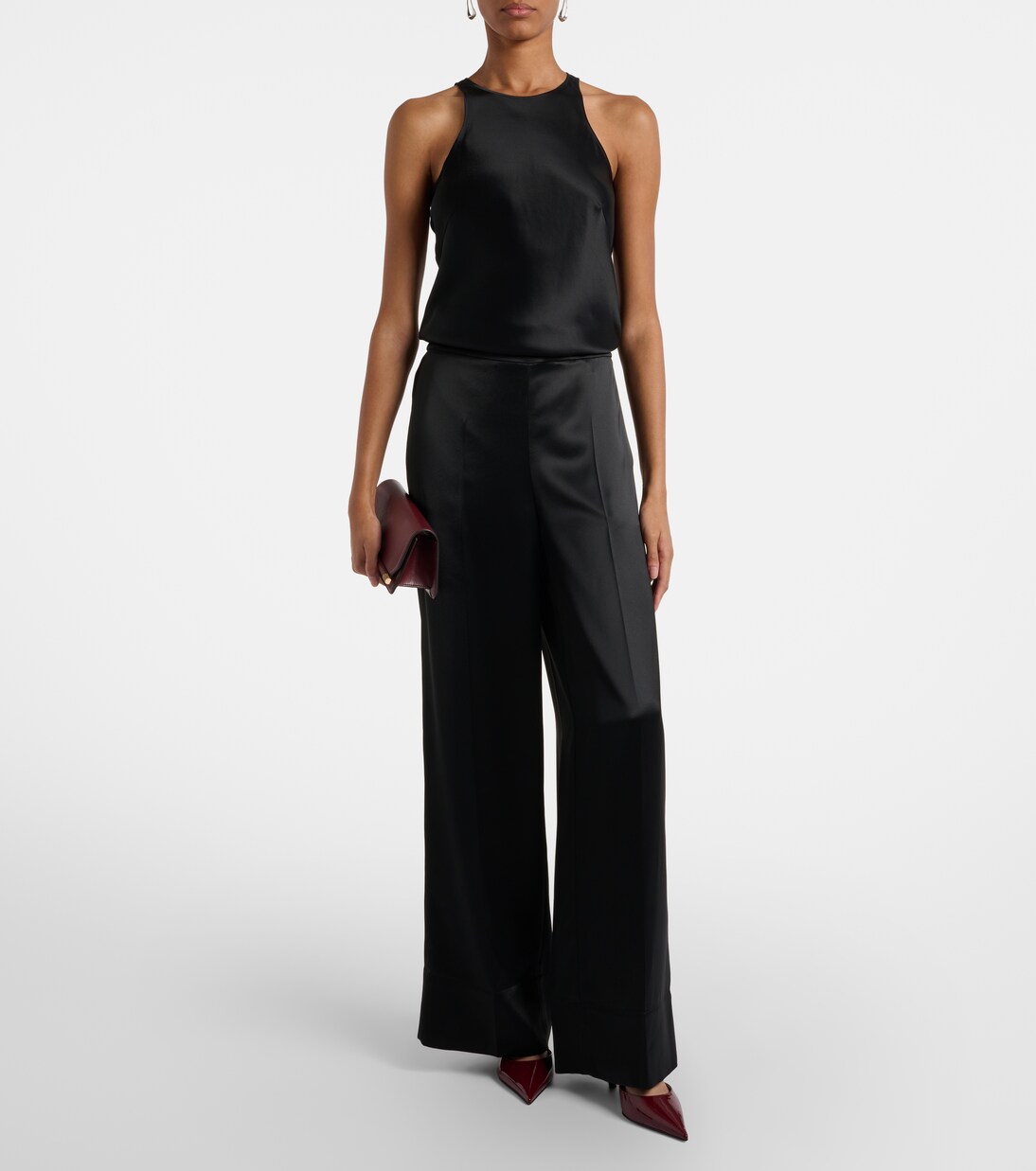 Dijon satin wide-leg pants  | Joseph
