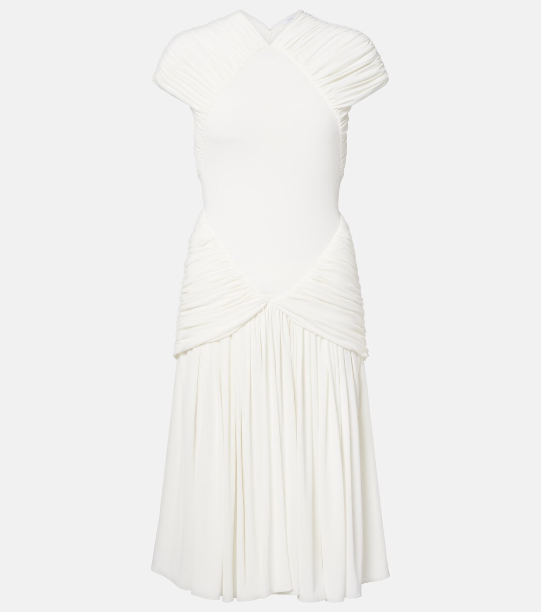 Ruched crêpe jersey midi dress | Ferragamo