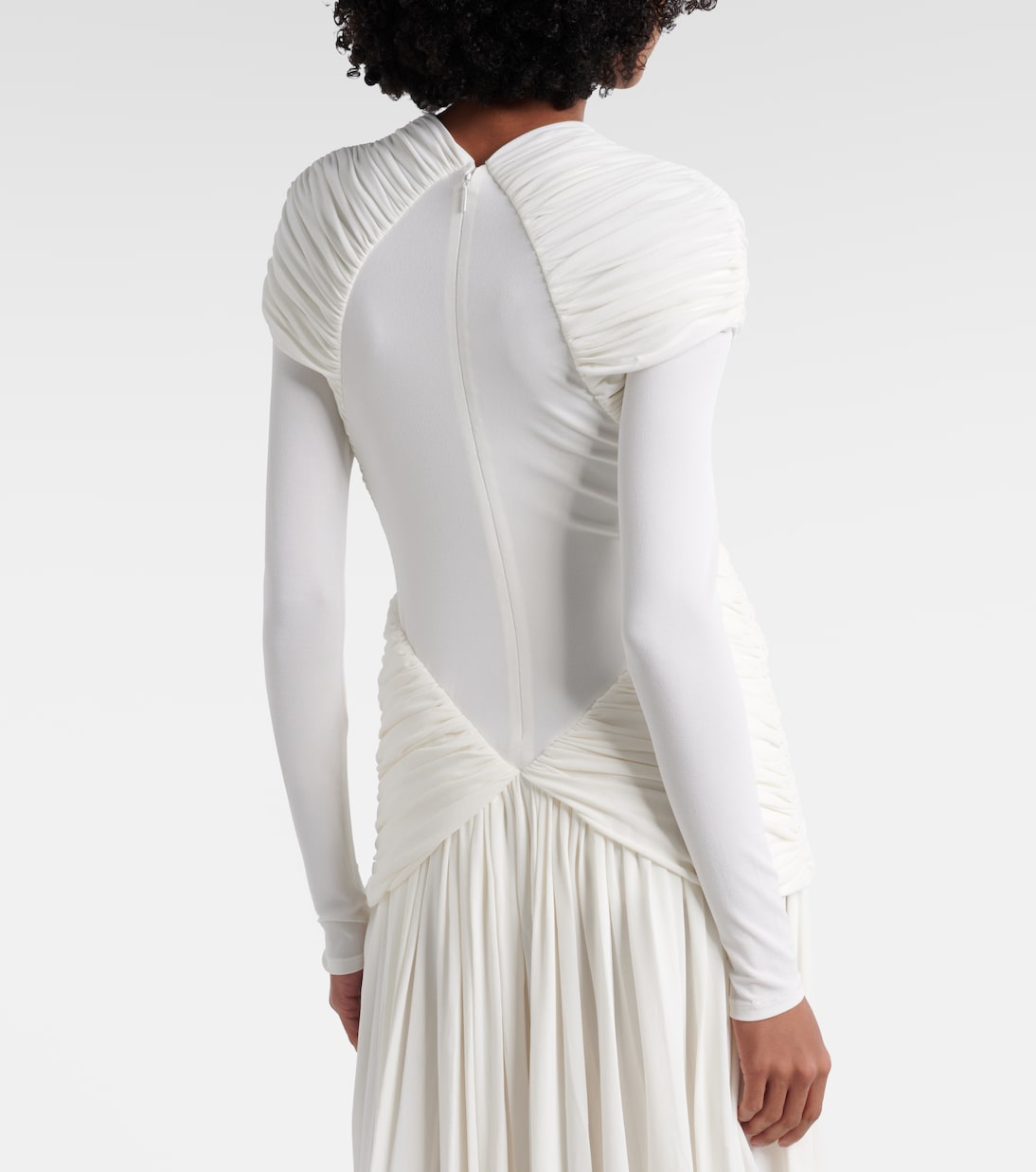 Ruched crêpe jersey midi dress | Ferragamo