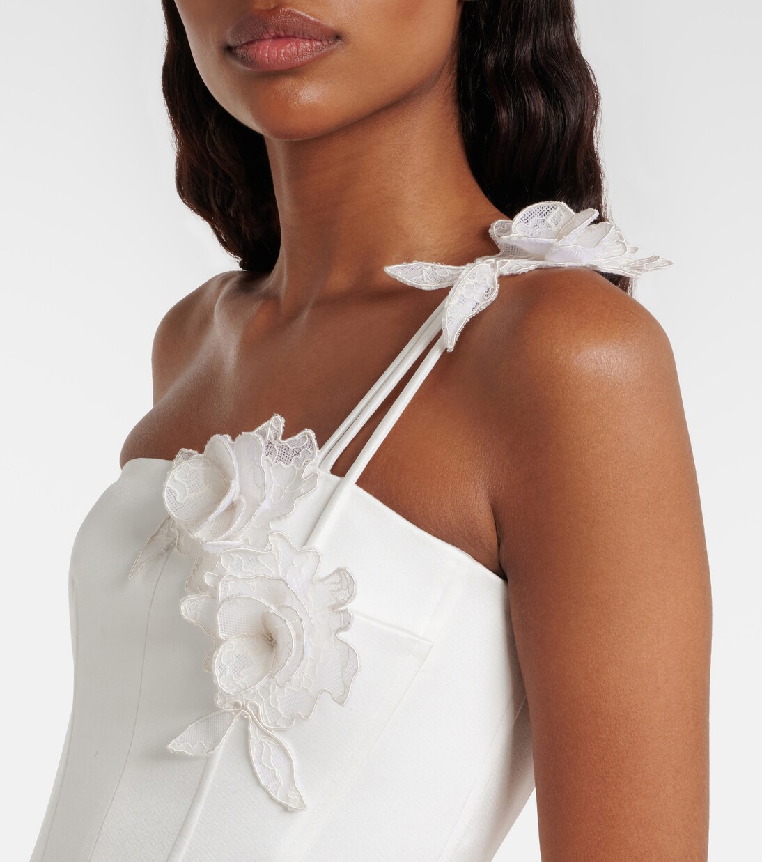Floral-appliqué bustier dress | David Koma