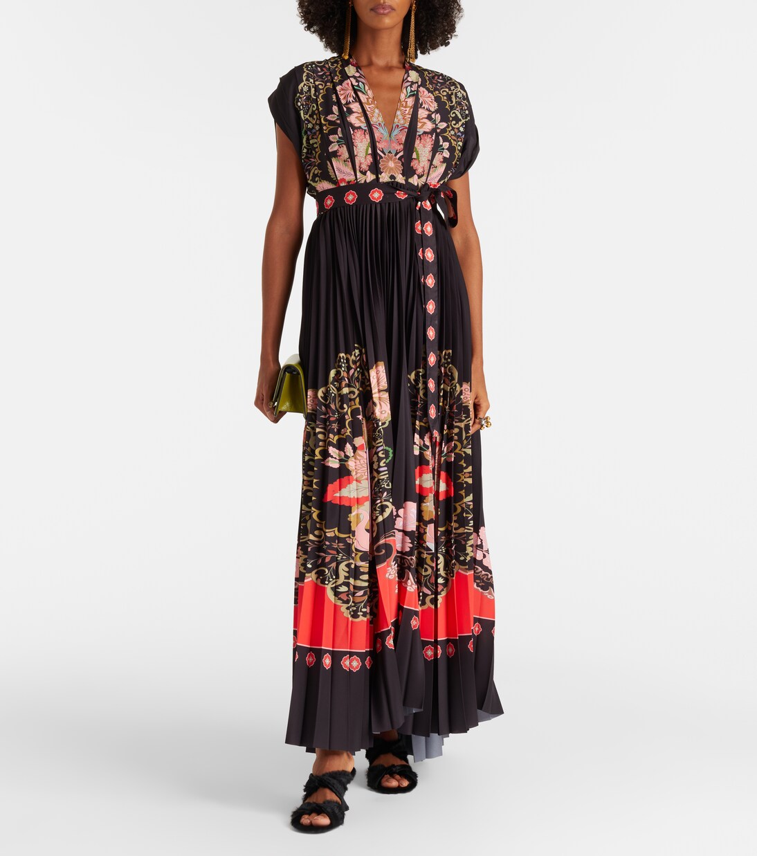 Accordion printed plissé maxi dress | La DoubleJ
