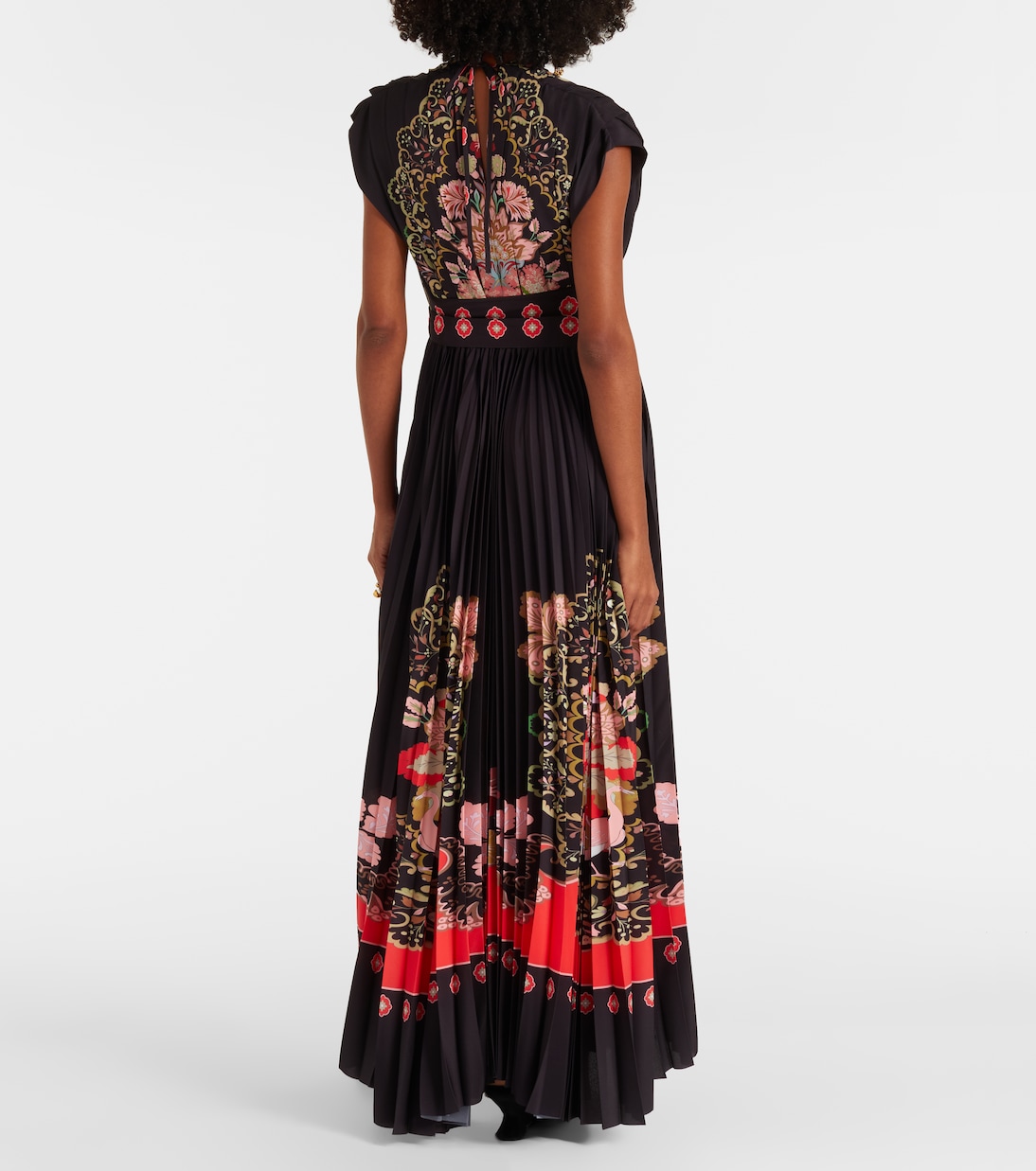 Accordion printed plissé maxi dress | La DoubleJ