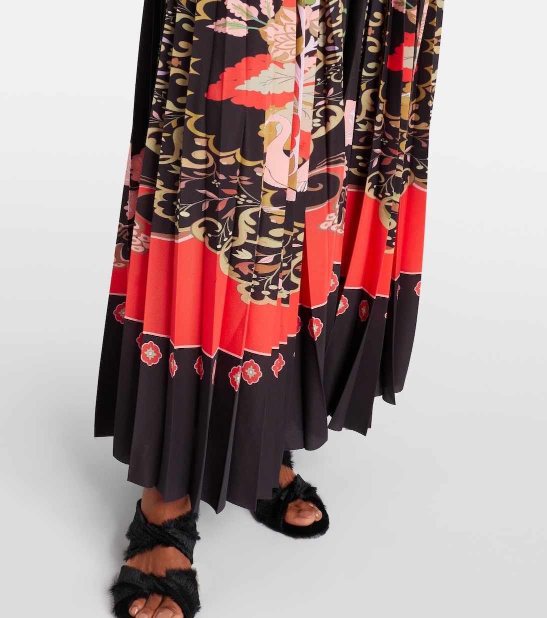 Accordion printed plissé maxi dress | La DoubleJ